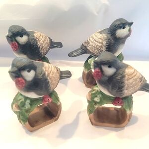 Vontage Charming Bird Napkin Rings - Set of 4
